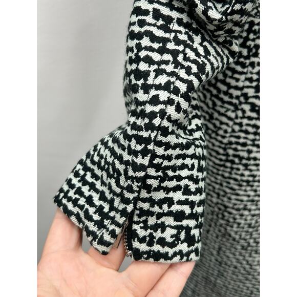 Diane Von Furstenberg Womens Nala Colorblock Tweed Coat Grey Yellow Black Size 8 - Picture 8 of 16